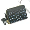 Embroidered Heart PU Coin Purse with Tassel Green 02 color SKU reference