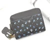 Embroidered Heart PU Coin Purse with Tassel Gray 02 color SKU reference