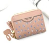 Embroidered Heart PU Coin Purse with Tassel Pink 02 color SKU reference