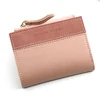 Colorblock PU Short Wallet with Multi-Card Storage Pink 01 color SKU reference