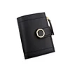 Colorblock PU Short Wallet with Multi-Card Storage Black 02 color SKU reference