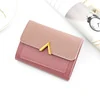 V-Shape PU Short Wallet with Metal Clasp Dark Pink 01 color SKU reference