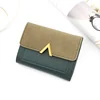 V-Shape PU Short Wallet with Metal Clasp Green 01 color SKU reference