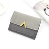 V-Shape PU Short Wallet with Metal Clasp Gray 01 color SKU reference