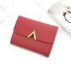 V-Shape PU Short Wallet with Metal Clasp Red 01 color SKU reference