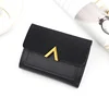 V-Shape PU Short Wallet with Metal Clasp Black 01 color SKU reference