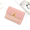 V-Shape PU Short Wallet with Metal Clasp Pink 01 color SKU reference