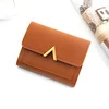 V-Shape PU Short Wallet with Metal Clasp Orange 01 color SKU reference