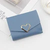 V-Shape PU Short Wallet with Metal Clasp Blue 02 color SKU reference
