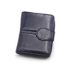 Glossy PU Double-Fold Wallet with Card and Coin Storage Dark Blue color SKU reference