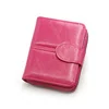 Glossy PU Double-Fold Wallet with Card and Coin Storage Rose Red color SKU reference