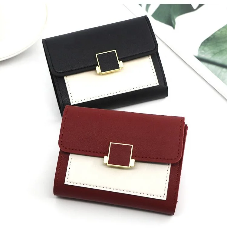 Colorblock Trifold PU Wallet with Card Holder product reference image