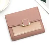 Colorblock Trifold PU Wallet with Card Holder Dark Pink 01 color SKU reference
