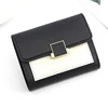 Colorblock Trifold PU Wallet with Card Holder Black 01 color SKU reference