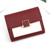 Colorblock Trifold PU Wallet with Card Holder Red 01 color SKU reference