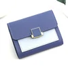 Colorblock Trifold PU Wallet with Card Holder Blue 01 color SKU reference