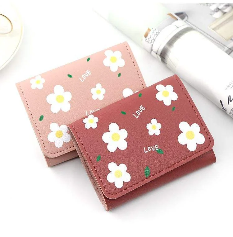 Flower Pattern Trifold PU Coin Purse product reference image