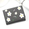 Flower Pattern Trifold PU Coin Purse Gray 01 color SKU reference