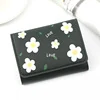 Flower Pattern Trifold PU Coin Purse Green 01 color SKU reference