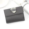 Flower Pattern Trifold PU Coin Purse Gray 02 color SKU reference