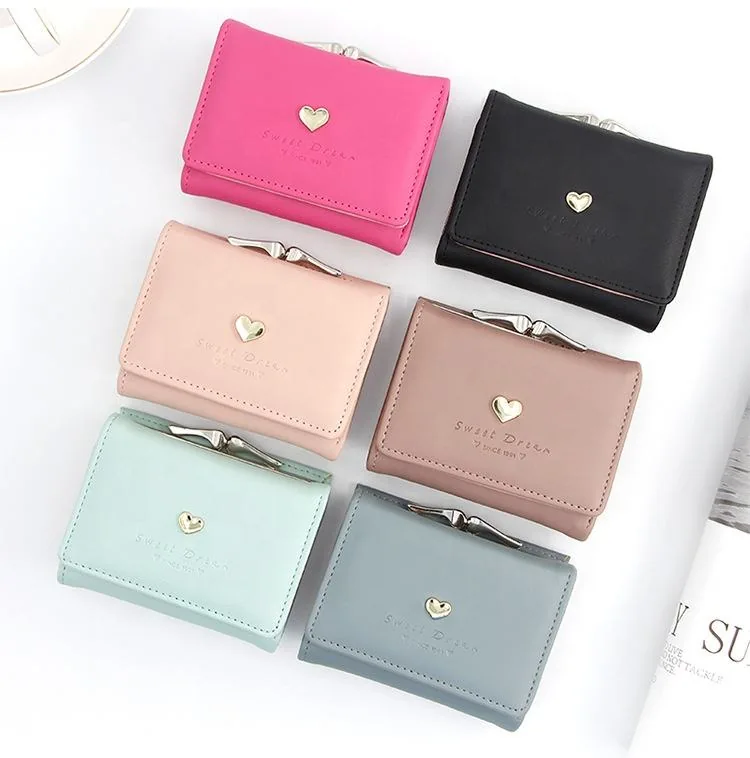 Solid Color PU Coin Wallet with Metal Clip product reference image