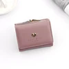 Solid Color PU Coin Wallet with Metal Clip Purple 01 color SKU reference