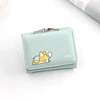 Solid Color PU Coin Wallet with Metal Clip Light Green 02 color SKU reference