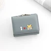 Solid Color PU Coin Wallet with Metal Clip Gray 02 color SKU reference