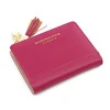 Contrast Color PU Card Holder and Coin Wallet Rose Red 02 color SKU reference