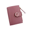 Colorblock PU Wallet with Rabbit Pendant Dark Pink 02 color SKU reference
