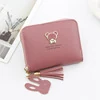 Bear Motif PU Coin Wallet with Tassel Detail Dark Red 01 color SKU reference
