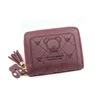 Bear Motif PU Coin Wallet with Tassel Detail Rose Red 02 color SKU reference