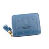 Bear Motif PU Coin Wallet with Tassel Detail Blue 02 color SKU reference