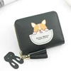 Puppy Print PU Coin Purse with Tassel Green 01 color SKU reference