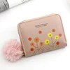 Puppy Print PU Coin Purse with Tassel Pink 02 color SKU reference