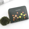 Puppy Print PU Coin Purse with Tassel Green 02 color SKU reference