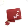 Plum Embroidery Tassel PU Coin Purse Red 01 color SKU reference
