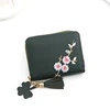 Plum Embroidery Tassel PU Coin Purse Green 01 color SKU reference