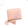 Plum Embroidery Tassel PU Coin Purse Light Pink 01 color SKU reference