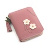 Plum Embroidery Tassel PU Coin Purse Pink 02 color SKU reference