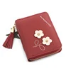 Plum Embroidery Tassel PU Coin Purse Red 02 color SKU reference