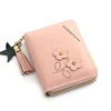Plum Embroidery Tassel PU Coin Purse Light Pink 02 color SKU reference