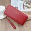 Retro Long PU Wallet with Multi-Card Storage Red color SKU reference