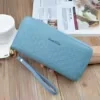 Retro Long PU Wallet with Multi-Card Storage Blue color SKU reference