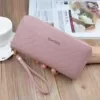 Retro Long PU Wallet with Multi-Card Storage Pink color SKU reference