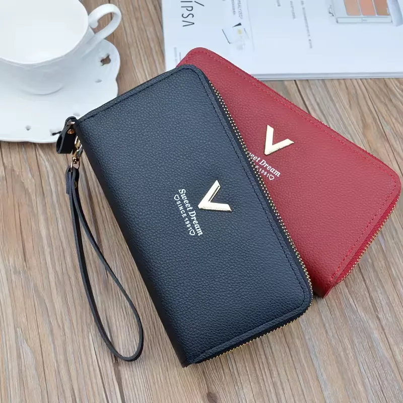 Letter-Pattern Long PU Phone Wallet product reference image