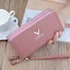 Letter-Pattern Long PU Phone Wallet Pink color SKU reference