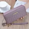 Litchi-Texture Long PU Zip Wallet Purple color SKU reference