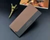 Matte PU Long Wallet with Multi-Card Storage Brown color SKU reference