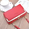 PU Crossbody Phone Clutch with Card Storage Red color SKU reference